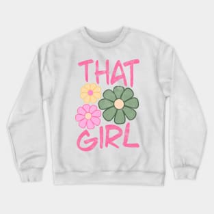 Vintage That Girl Aesthetic Y2K Flower Crewneck Sweatshirt